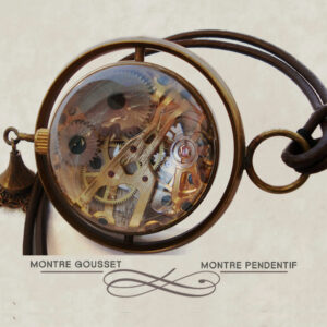 Montre globe pendentif femme