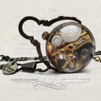 Montre globe transparent femme