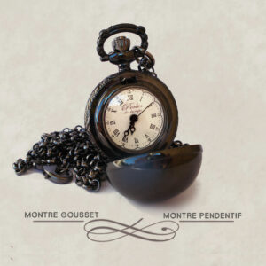 Montre sphère métallique noire